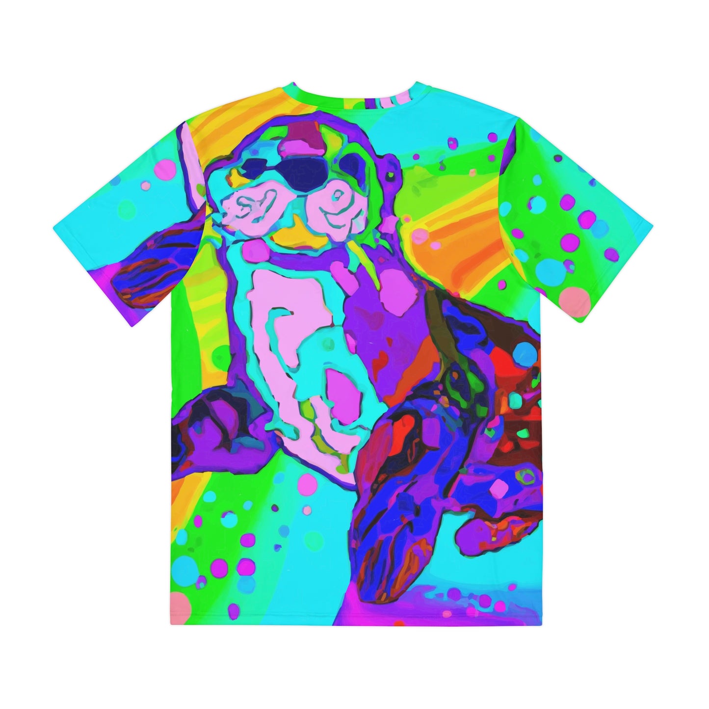 Sea Otter Psychedelic Depiction Polyester Tee