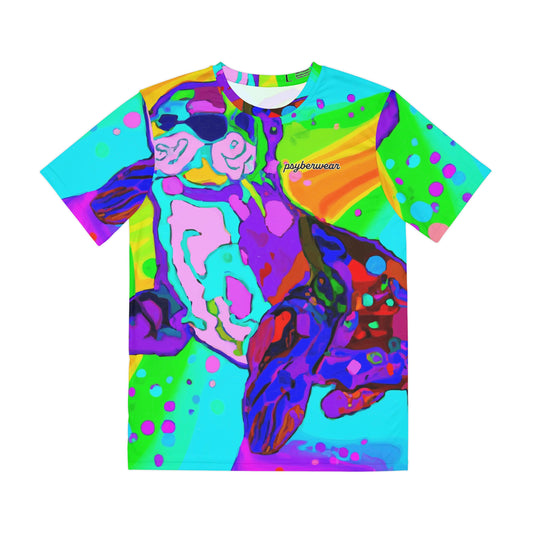 Sea Otter Psychedelic Depiction Polyester Tee