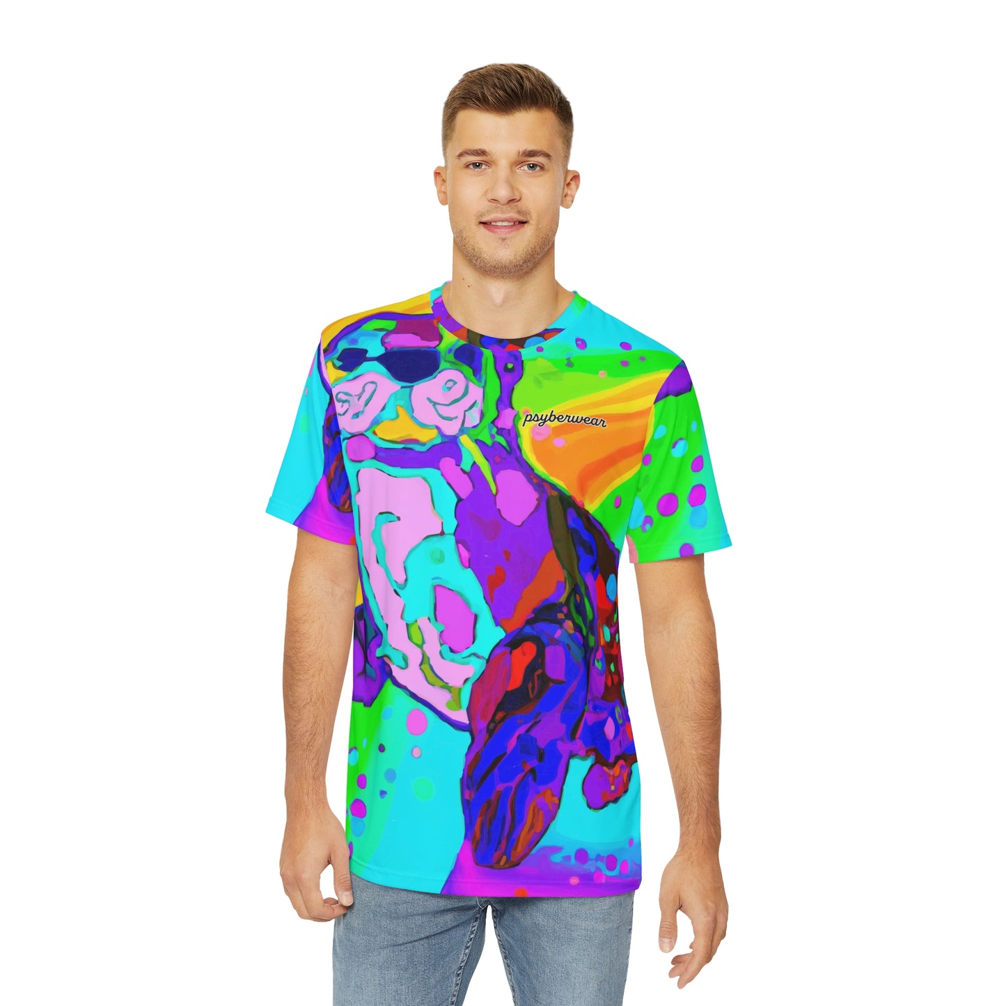 Sea Otter Psychedelic Depiction Polyester Tee